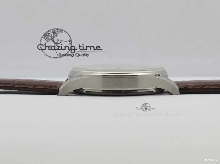 MIROTIME 0122 Sustainable Portuguese IW5444 SS White Dial RG Numbers On Brown Leather Strap A 7256